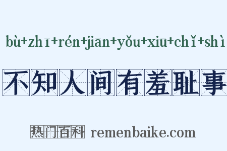 不知人间有羞耻事是什么意思的图片